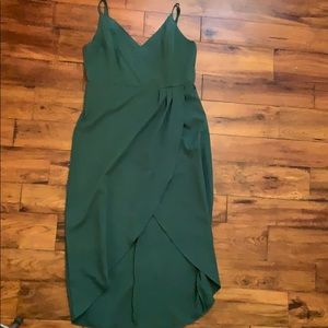 Emerald green high low dress